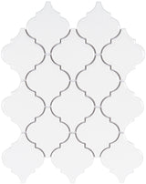 Satori Hudson Brilliant White 11-in x 13-in Glossy Porcelain Arabesque Mosaic Wall Tile (0.98-sq. ft/ Piece)