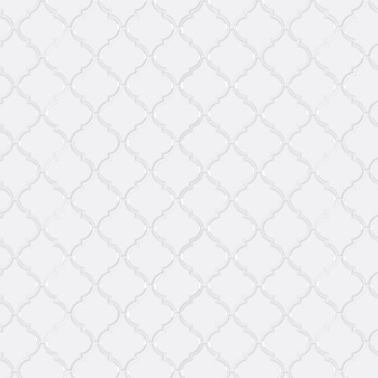 Satori Hudson Brilliant White 11-in x 13-in Glossy Porcelain Arabesque Mosaic Wall Tile (0.98-sq. ft/ Piece)