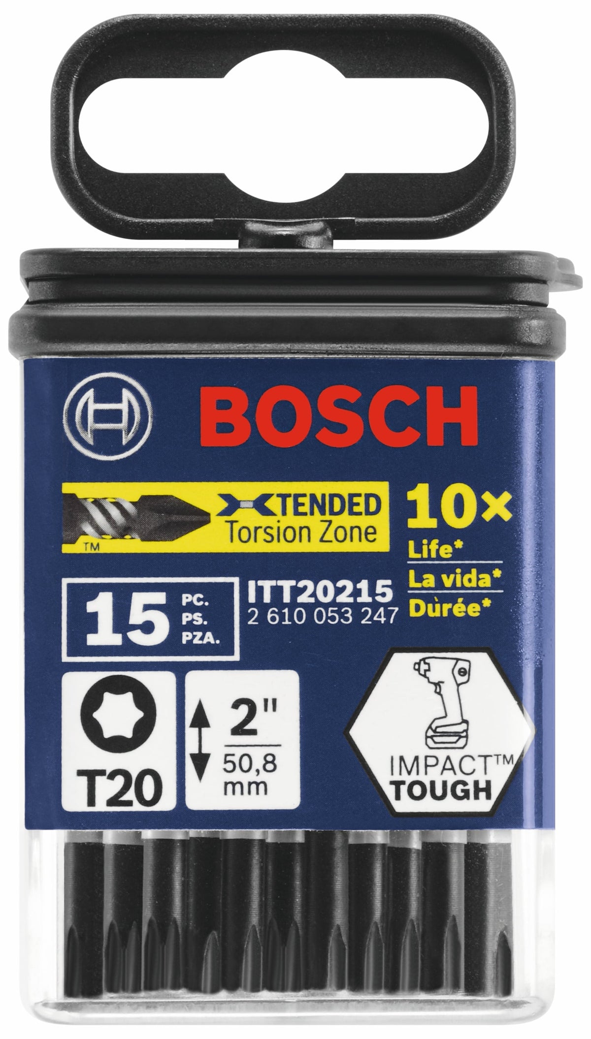 Bosch Impact Tough 15-Piece 2-in T20 Torx Alloy Steel Hex Shank Screwdriver Bit