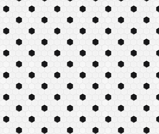 Satori Hudson Brilliant White and Black 10-in x 12-in Matte Porcelain Hexagon Mosaic Wall Tile (0.82-sq. ft/ Piece)