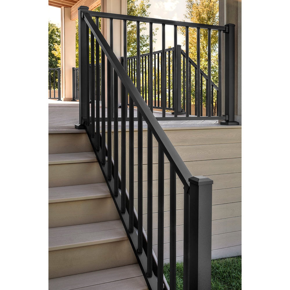 Trex Signature 8-ft x 36-in Charcoal Black Aluminum Deck Stair Rail Kit