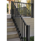 Trex Signature 8-ft x 42-in Charcoal Black Aluminum Deck Stair Rail Kit
