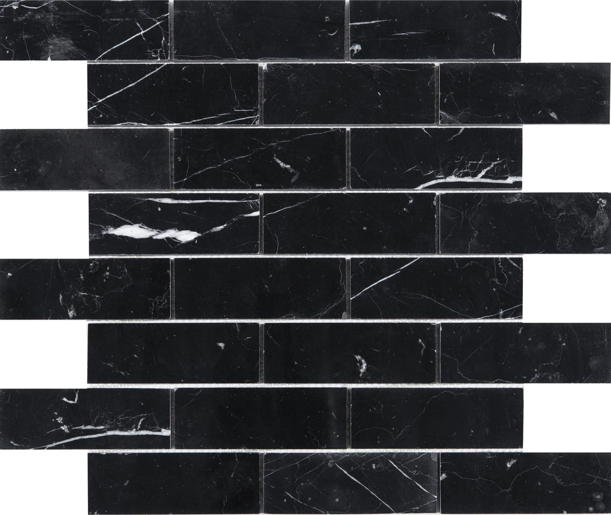Satori Nero 12-in x 12-in Polished Natural Stone Marble Look Mosaic Wall Tile (0.97-sq. ft/ Piece)