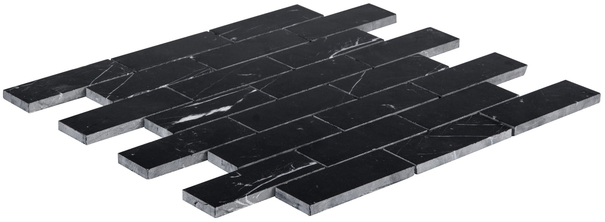 Satori Nero 12-in x 12-in Polished Natural Stone Marble Look Mosaic Wall Tile (0.97-sq. ft/ Piece)