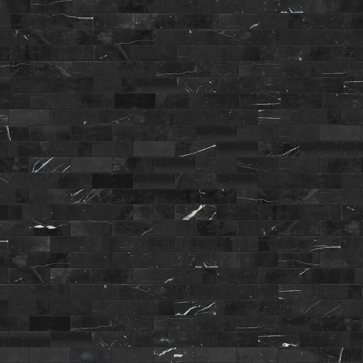 Satori Nero 12-in x 12-in Polished Natural Stone Marble Look Mosaic Wall Tile (0.97-sq. ft/ Piece)