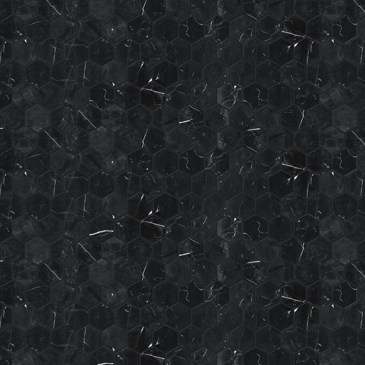 Satori Nero 12-in x 12-in Polished Natural Stone Marble Look Hexagon Mosaic Wall Tile (0.96-sq. ft/ Piece)