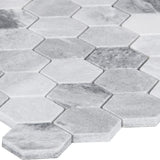 Satori Storm Polished 12-in x 12-in Natural Marble Hexagon Mosaic Wall & Floor Tile (0.96-sq ft Sheet)