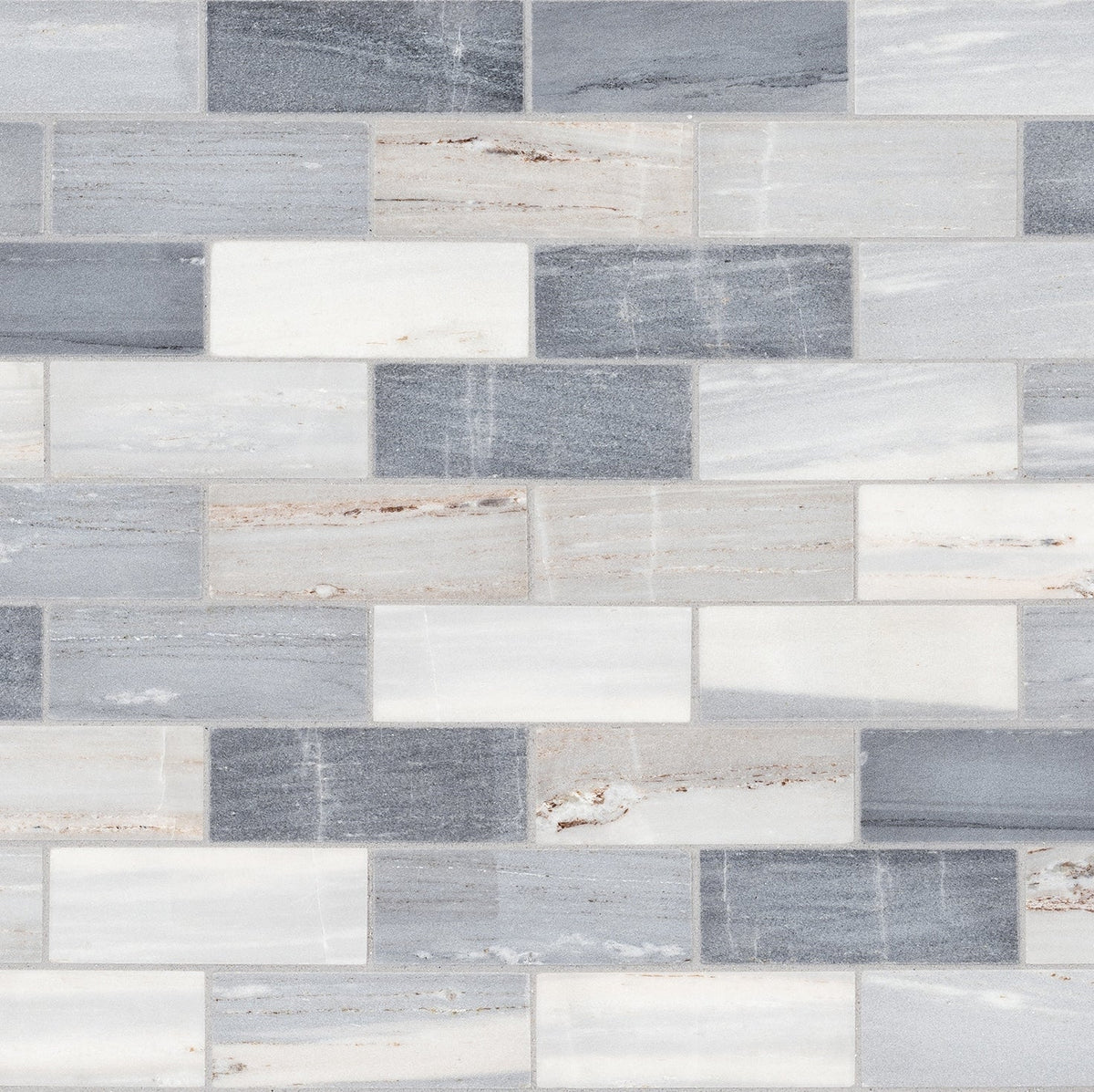 Satori Palissandro 12-in x 12-in Polished Natural Stone Marble Look Mosaic Floor and Wall Tile (0.97-sq. ft/ Piece)