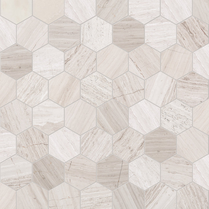 Satori Mystery 12-in x 12-in Polished Natural Stone Look Hexagon Mosaic Floor and Wall Tile (0.96-sq. ft/ Piece)