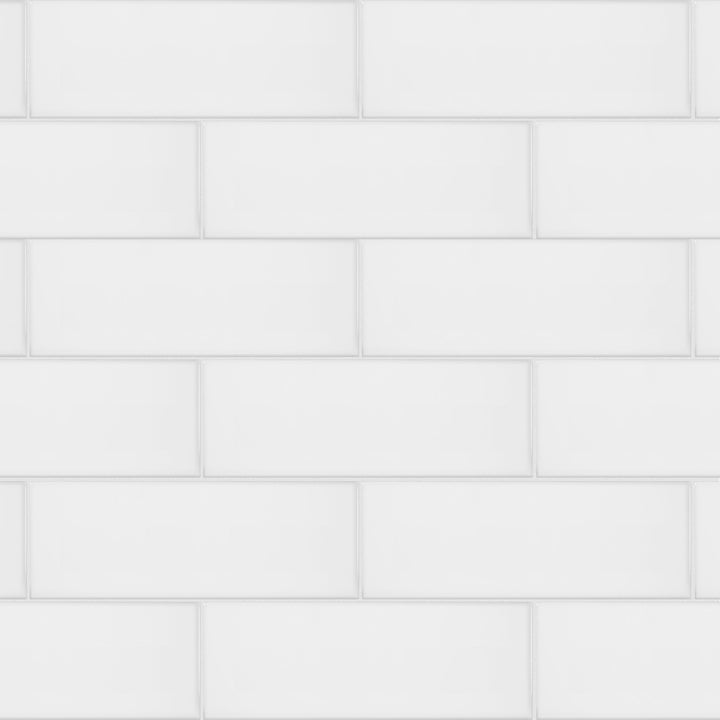 Satori Hudson Brilliant White 4-in x 8-in Glossy Ceramic Subway Wall Tile (0.21-sq. ft/ Piece)