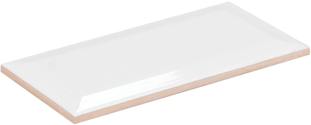 Satori Hudson Brilliant White Beveled 3-in x 6-in Glossy Ceramic Subway Wall Tile (0.12-sq. ft/ Piece)