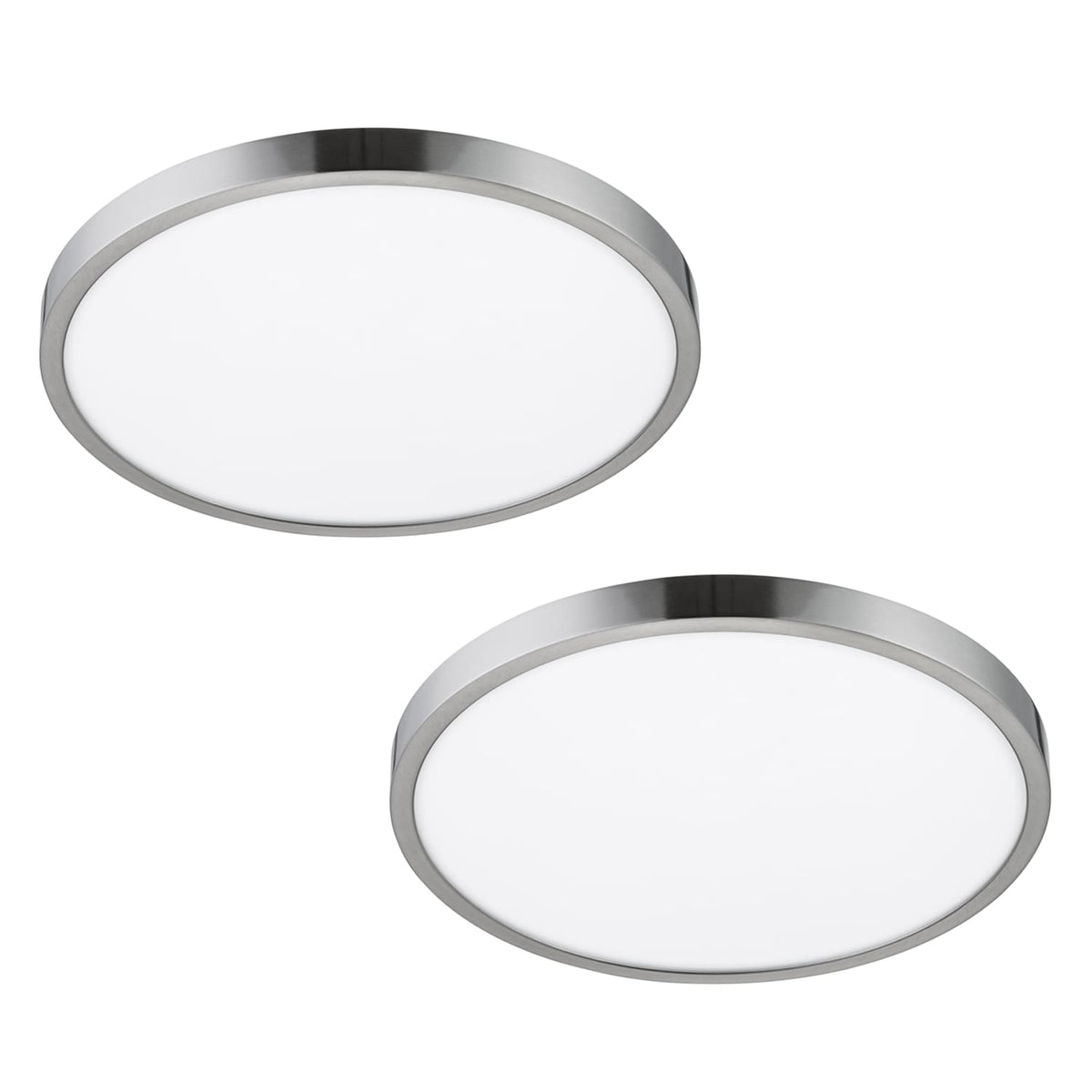 Project Source 2-Pack 14-in Brushed Nickel Transitional Integrated LED Flush Mount Light, 3000K, 1950 Lumens, Dimmable