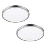 Project Source 2-Pack 14-in Brushed Nickel Transitional Integrated LED Flush Mount Light, 3000K, 1950 Lumens, Dimmable