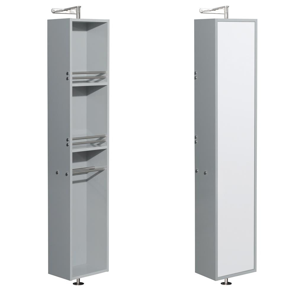 Wyndham Collection Amare 13.75-in W x 73-in H x 15-in D Dove Gray Bathroom Wall Cabinet