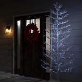 GE 7-ft Winterberry Pre-Lit Twig Slim White Artificial Christmas Tree with 400 Constant Cool White LED Lights