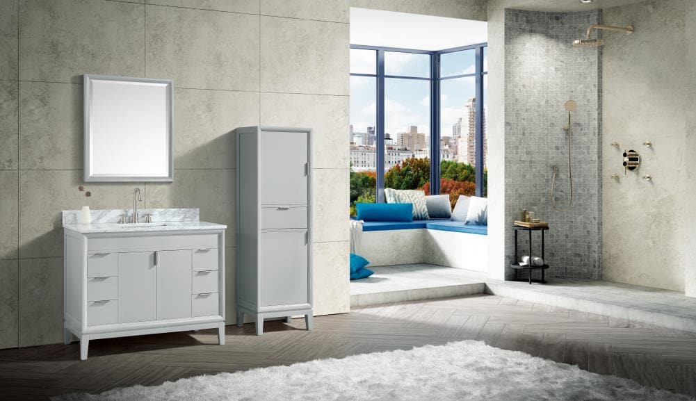 Avanity Emma 20-in W x 65-in H x 15-in D Dove Gray Plywood Freestanding Linen Cabinet