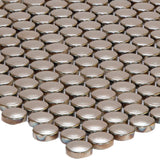 Satori Metallic 12-in x 12-in Metallic Porcelain Penny Round Mosaic Wall Tile