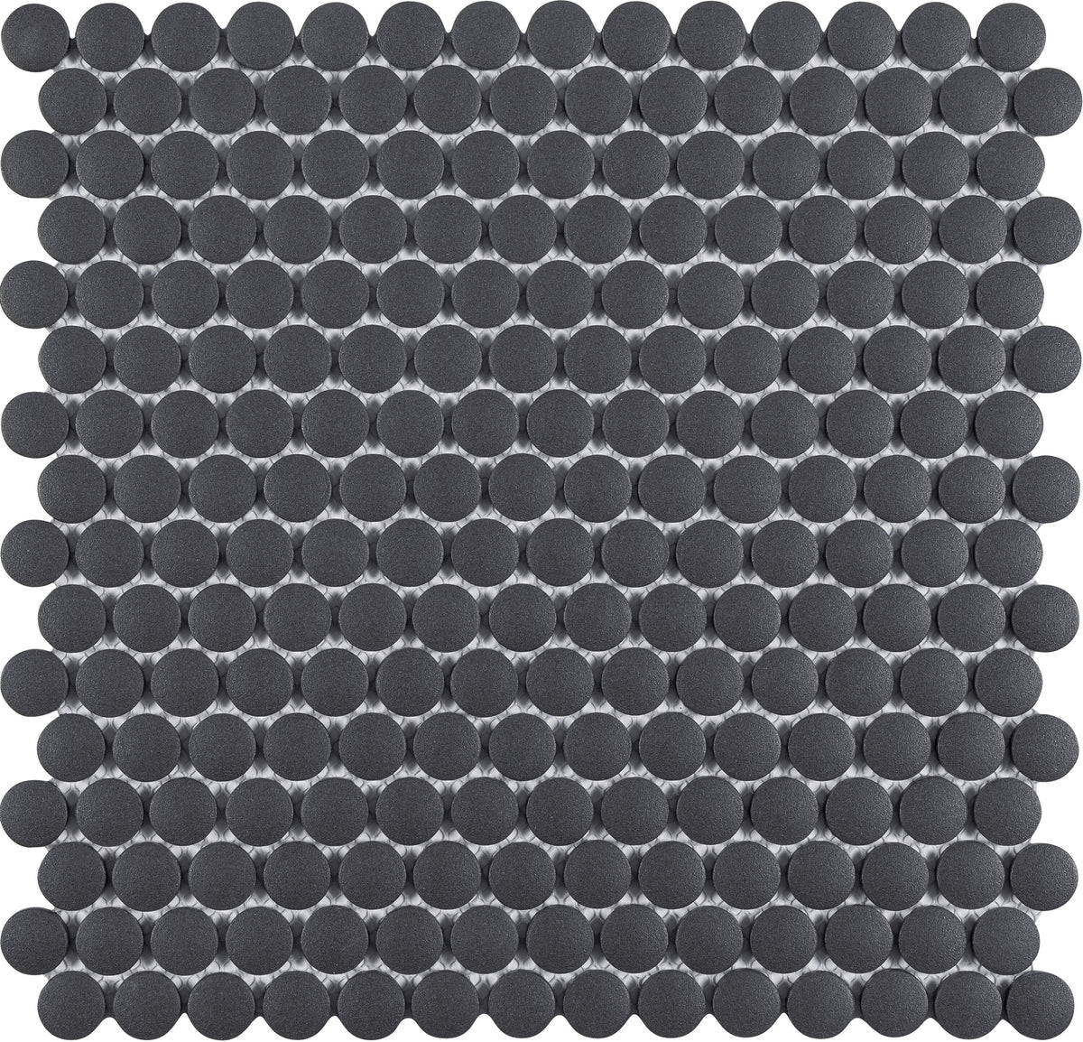 Satori Hudson Carbon Matte 12-in x 12-in Unglazed Porcelain Penny Round Floor and Wall Tile (0.9-sq ft per Piece)