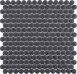 Satori Hudson Carbon Matte 12-in x 12-in Unglazed Porcelain Penny Round Floor and Wall Tile (0.9-sq ft per Piece)