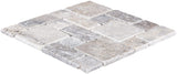 Satori Silver Crescent 12-in x 12-in Honed Travertine Versailles Stone-Look Mosaic Wall Tile, 1-sq ft Piece