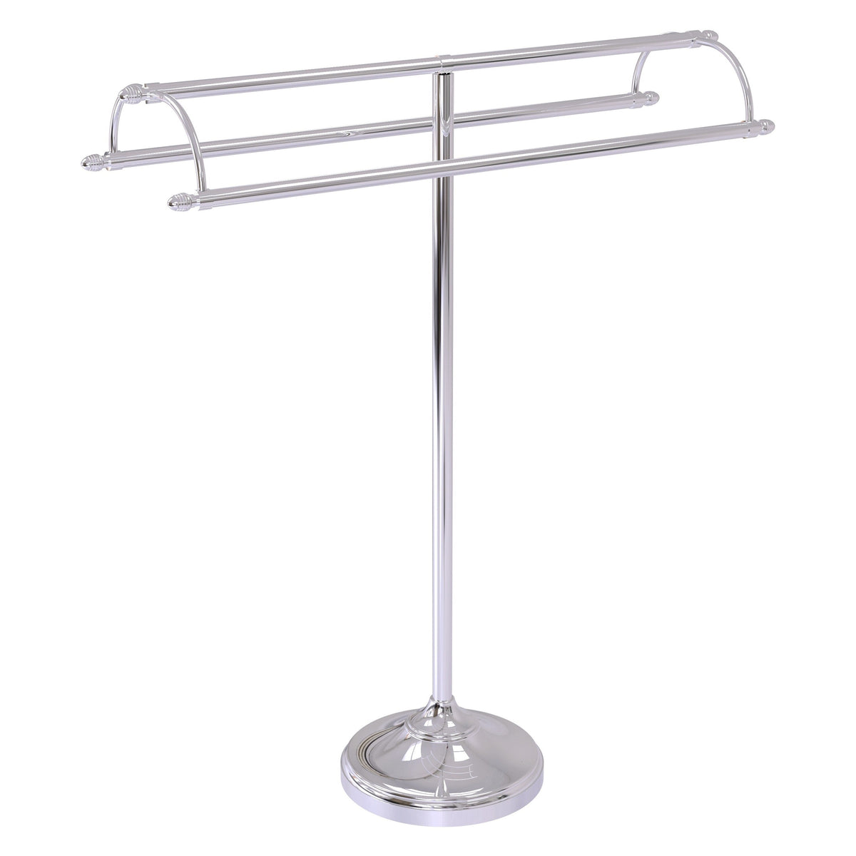 Allied Brass Free Standing Double Arm Towel Holder in Polished Chrome