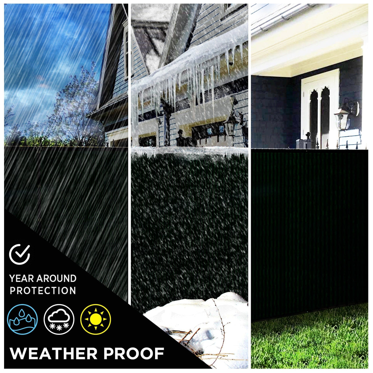 BOEN Black Polyethelene Chain Link Fence Screen