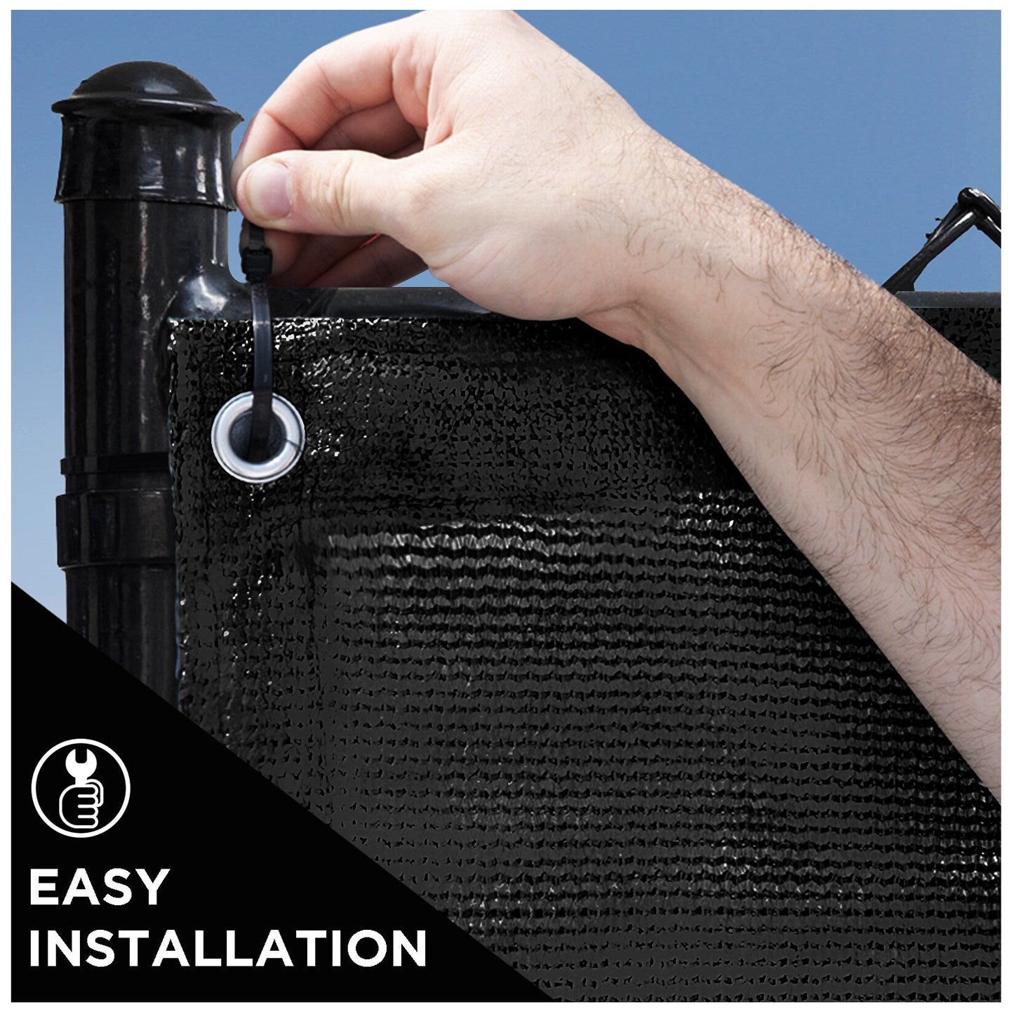 BOEN Black Polyethelene Chain Link Fence Screen