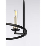 Progress Lighting Seneca 4-Light Matte Black Farmhouse Lantern Medium Hanging Pendant Light
