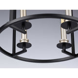 Progress Lighting Seneca 4-Light Matte Black Farmhouse Lantern Medium Hanging Pendant Light