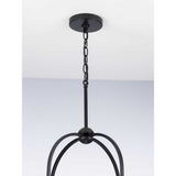 Progress Lighting Seneca 4-Light Matte Black Farmhouse Lantern Medium Hanging Pendant Light