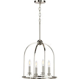 Progress Lighting Seneca 4-Light Polished Nickel Farmhouse Lantern Medium Hanging Pendant Light