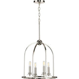 Progress Lighting Seneca 4-Light Polished Nickel Farmhouse Lantern Medium Hanging Pendant Light