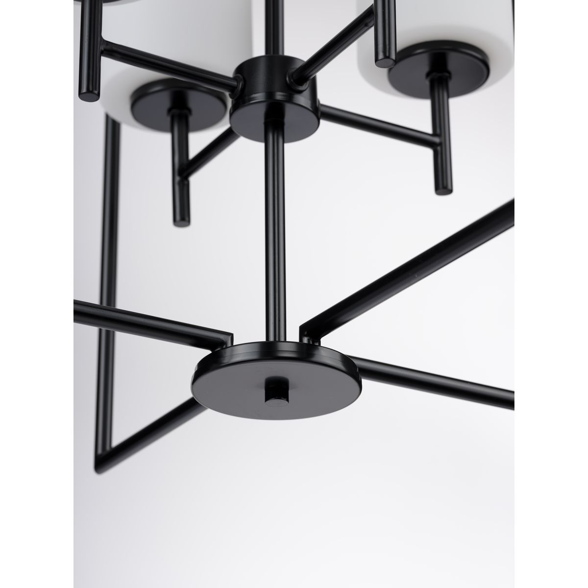 Progress Lighting Replay 4-Light Textured Black Modern/Contemporary Etched Glass Lantern Medium Hanging Pendant Light