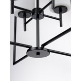 Progress Lighting Replay 4-Light Textured Black Modern/Contemporary Etched Glass Lantern Medium Hanging Pendant Light