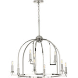 Progress Lighting Seneca 9-Light Polished Nickel Farmhouse Chandelier