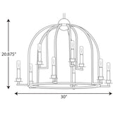 Progress Lighting Seneca 9-Light Polished Nickel Farmhouse Chandelier