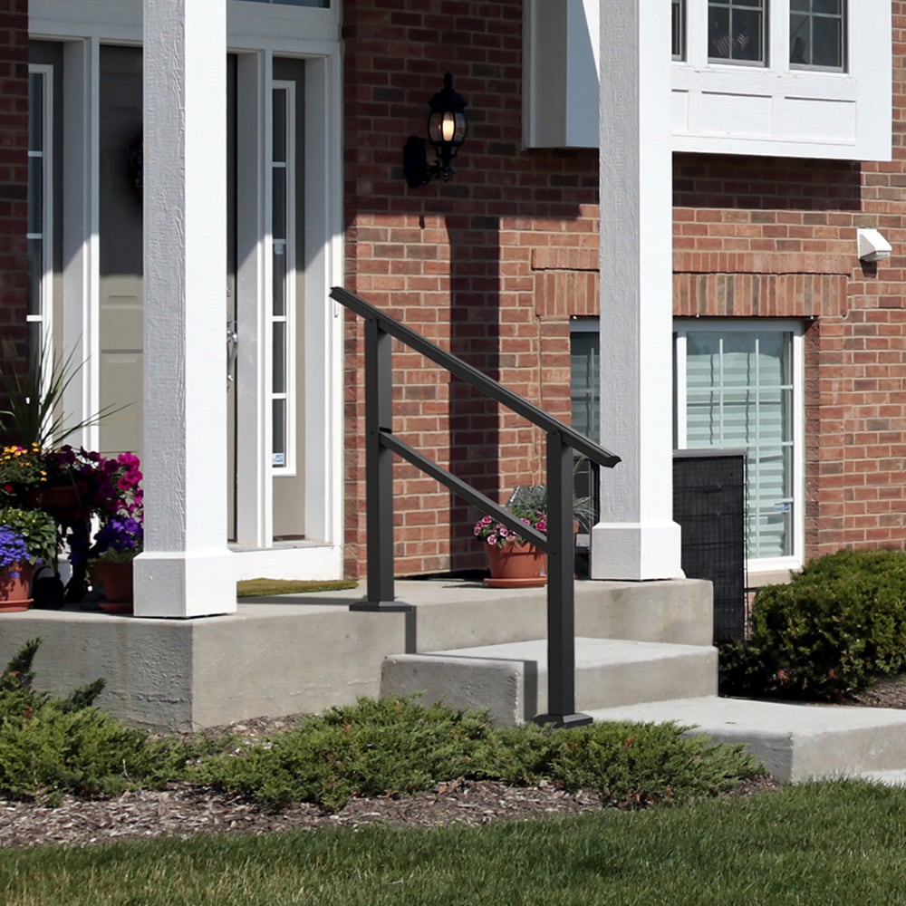 Freedom Heathrow 4-ft x 36-in Matte Black Aluminum Deck Handrail Kit