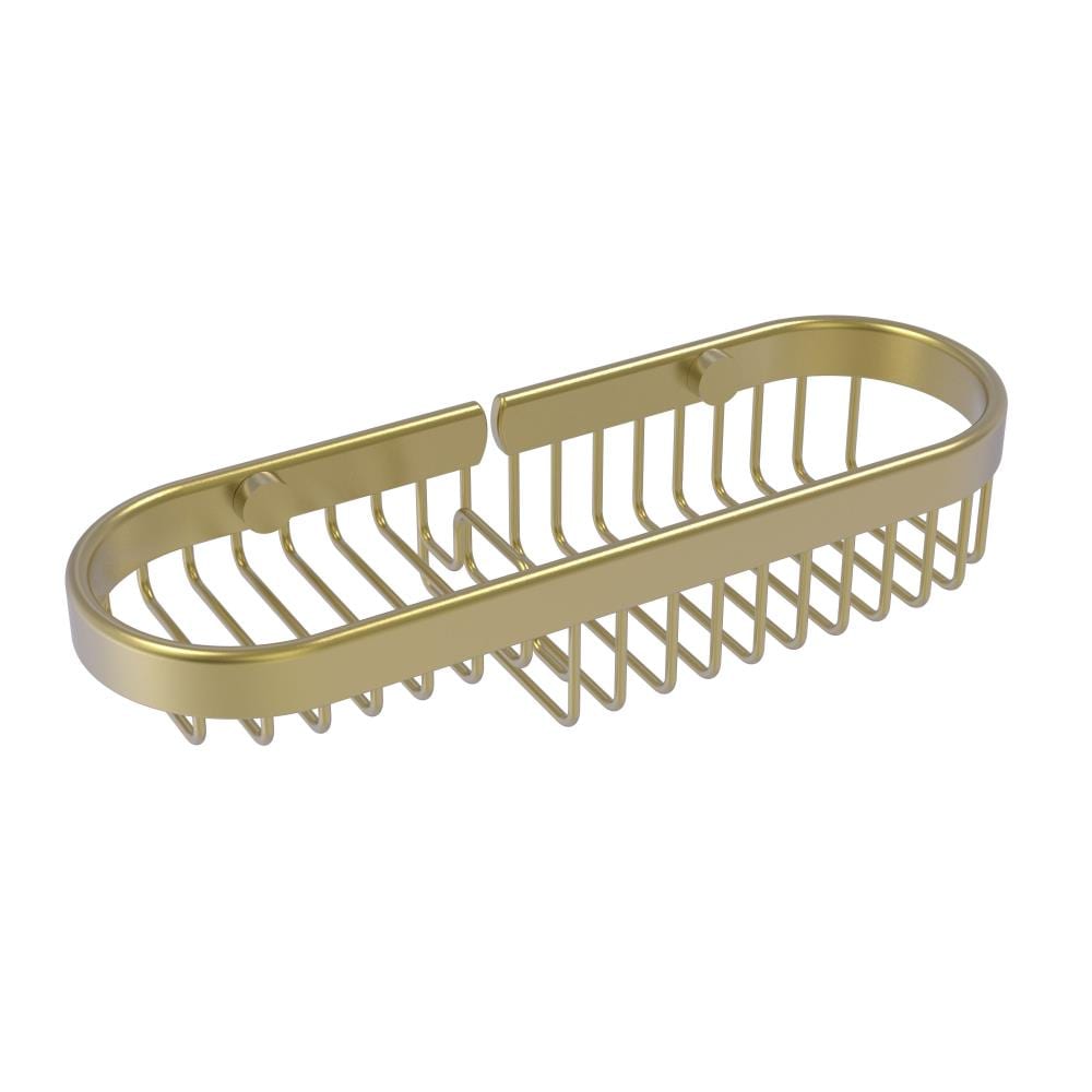 Allied Brass 2.2-in H Screw-Mount Solid Brass Satin Brass Hanging Shower Caddy