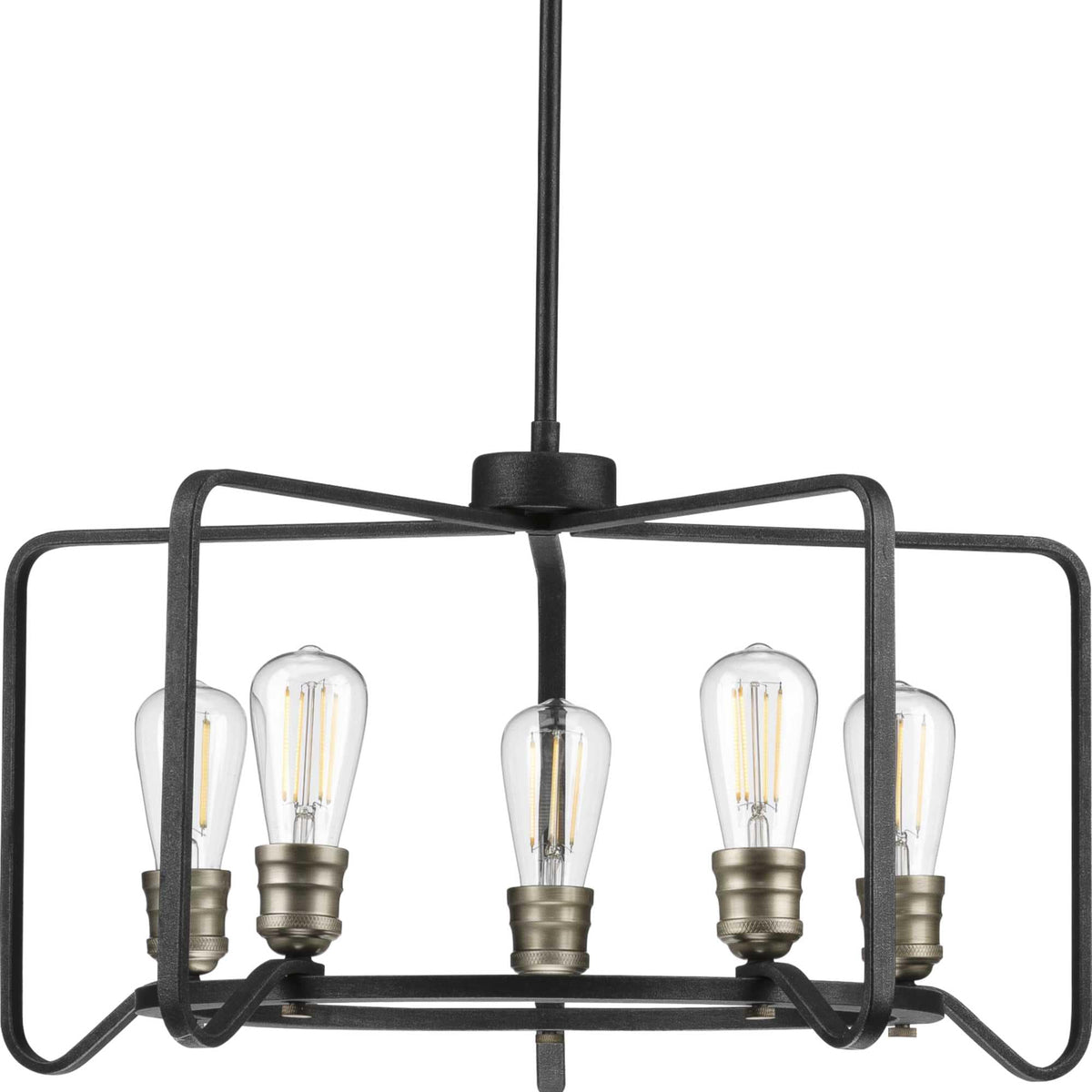 Progress Lighting Foster 5-Light Black Farmhouse Chandelier