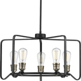 Progress Lighting Foster 5-Light Black Farmhouse Chandelier