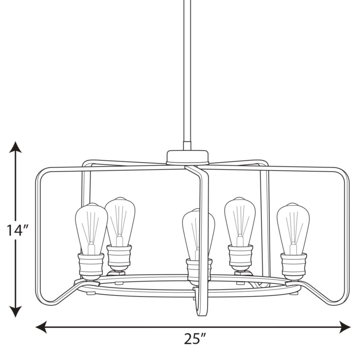 Progress Lighting Foster 5-Light Black Farmhouse Chandelier