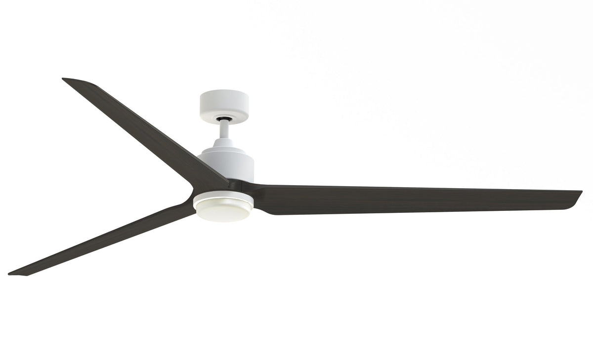 Fanimation TriAire Custom 84-in Matte White LED Indoor/Outdoor Smart Ceiling Fan with Remote (3-Blade)