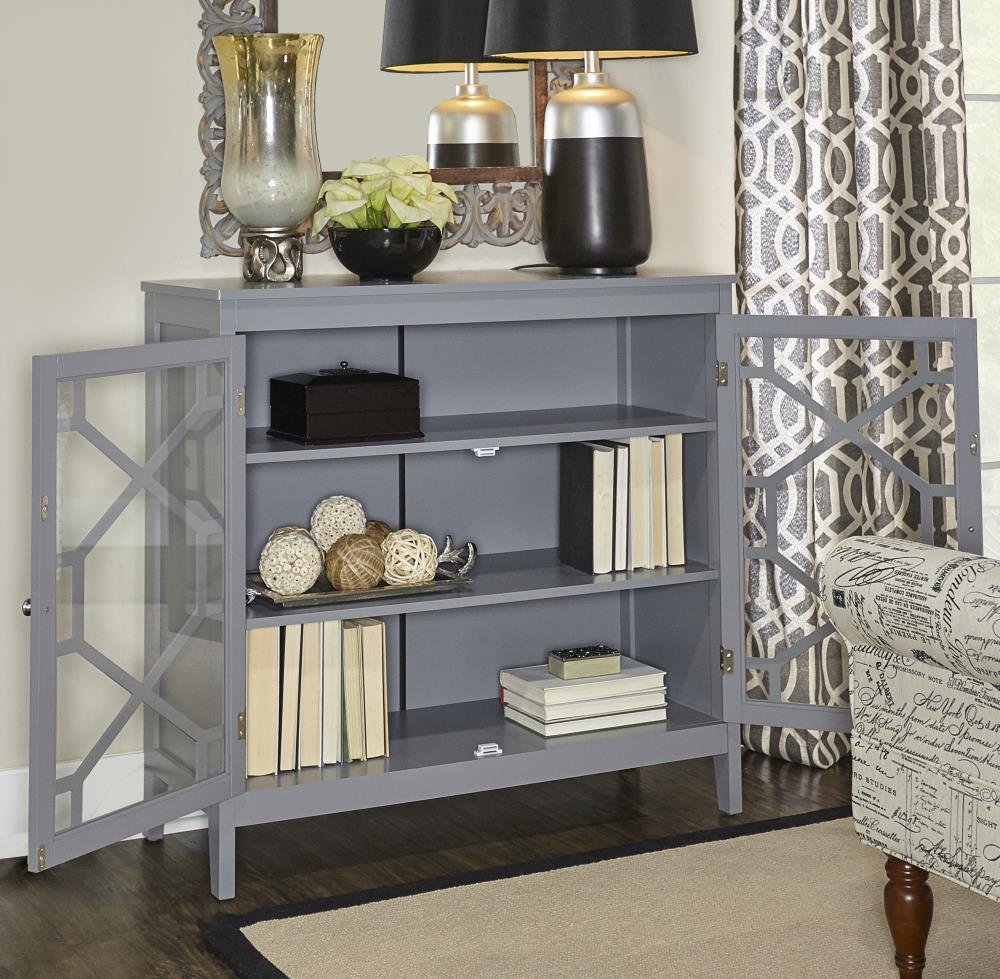 Linon Fetti Gray Traditional Composite Media Cabinet