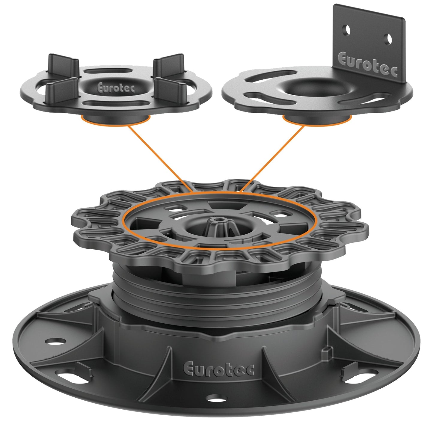Eurotec 1-1/8-in Black Plastic Post Base Support (10-Pack)