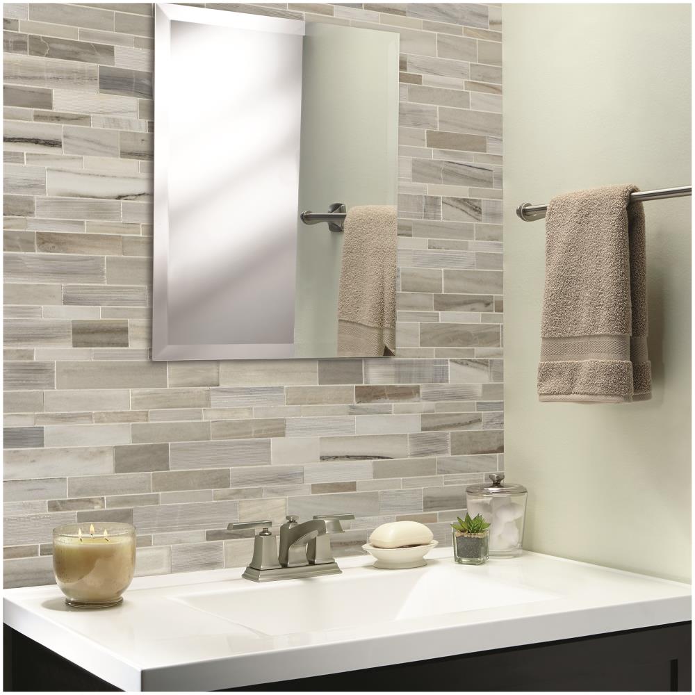 American Olean Genuine Stone Dapper White 11-in x 14-in Multi-Finish Natural Marble Mosaic Floor and Wall Tile (0.96-sq ft per piece)