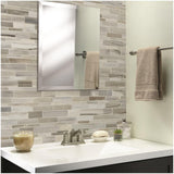 American Olean Genuine Stone Dapper White 11-in x 14-in Multi-Finish Natural Marble Mosaic Floor and Wall Tile (0.96-sq ft per piece)