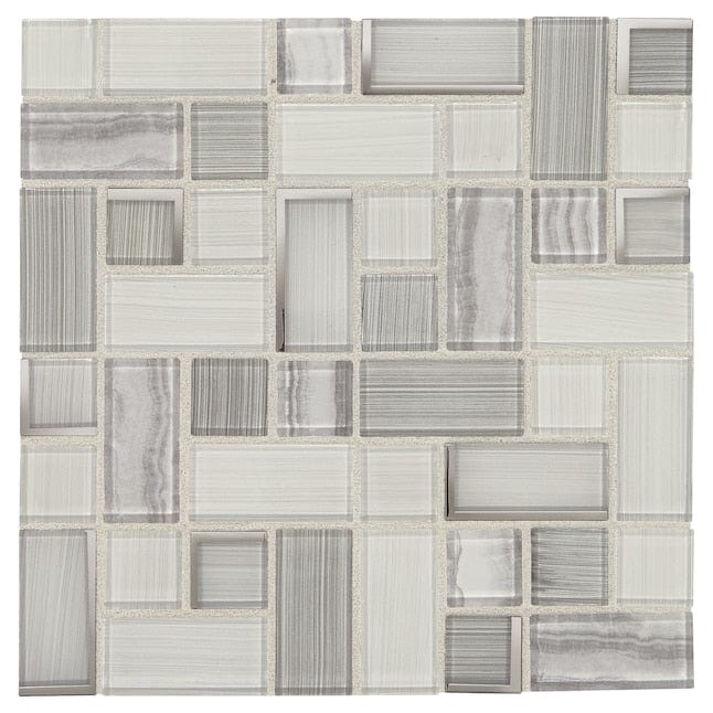 American Olean Delfino Flicker White 12-in x 12-in Glossy Glass Random Wall Tile (1-sq. ft/ Piece)