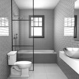Elida Ceramica Gray 3-in x 12-in Glossy Glass Subway Wall Tile