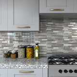 Elida Ceramica Coquina Ridge 12-in x 12-in Multi-Finish Glass/Metal Linear Mosaic Wall Tile