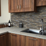 Elida Ceramica Natural Mountain 12-in x 12-in Crackled Ceramic/Stone Slate Linear Mosaic Wall Tile